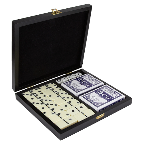JUEGO DE DOMINO Y CARTAS ARUA NEGRO