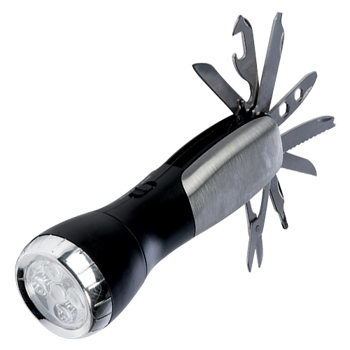 LAMPARA CON NAVAJA PATHFINDER PLATA CON NEGRO