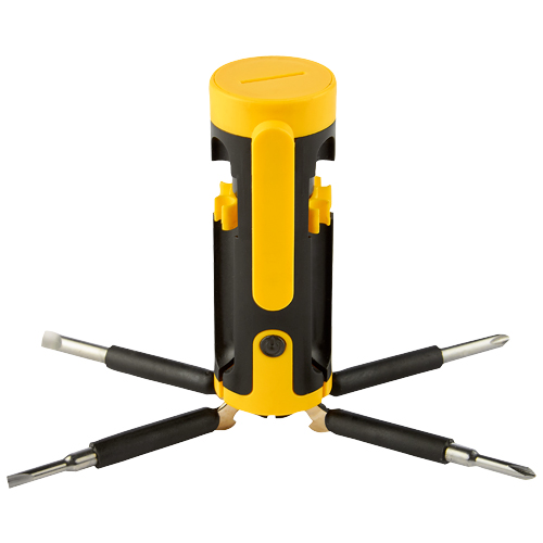 DESARMADOR MULTIPLE VINDEL AMARILLO CON NEGRO