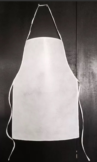 MANDIL ECOLOGICO TIPO PECHERA DE NON WOVEN COLOR BLANCO