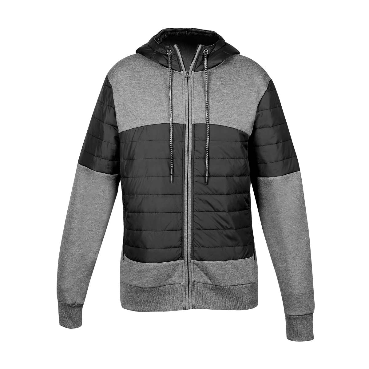 CHAMARRA DURNSTEIN CON GORRO COLOR GRIS CON NEGRO