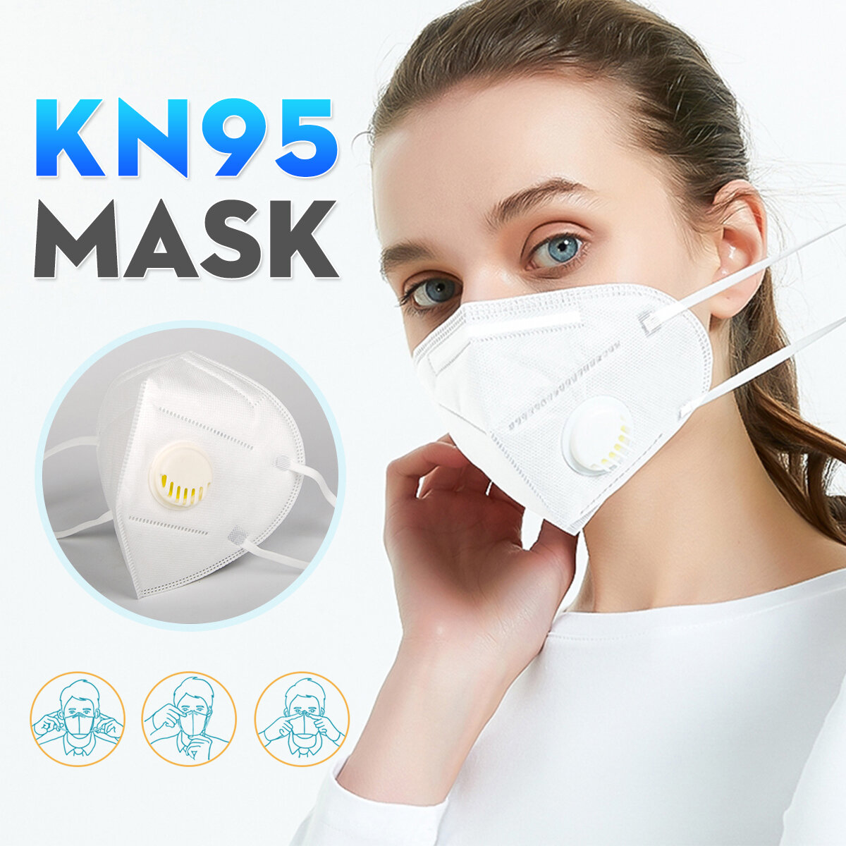CUBREBOCAS KN95 DE 5 CAPAS CON VALVULA BLANCO