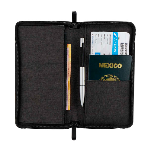 PORTA PASAPORTE WALLY COLOR NEGRO