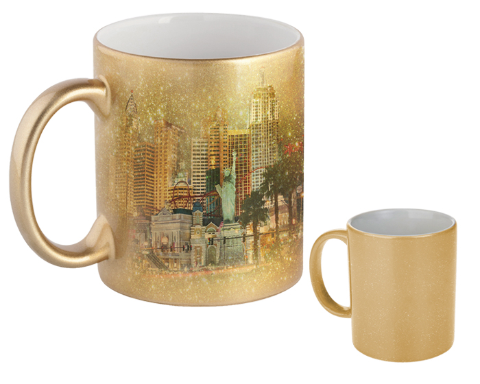 TAZA DE SUBLIMACION CAMEL DORADA