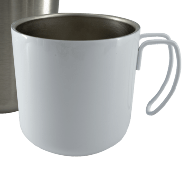 TAZA DE ACERO PREMIUM BLANCA PARA SUBLIMACION 450 MLS