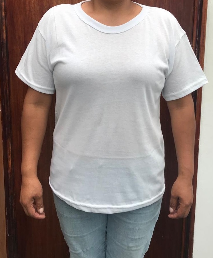 PLAYERA BLANCA CAMPAÑERA CUELLO REDONDO UNITALLA DE ALGODON 120 GRS.