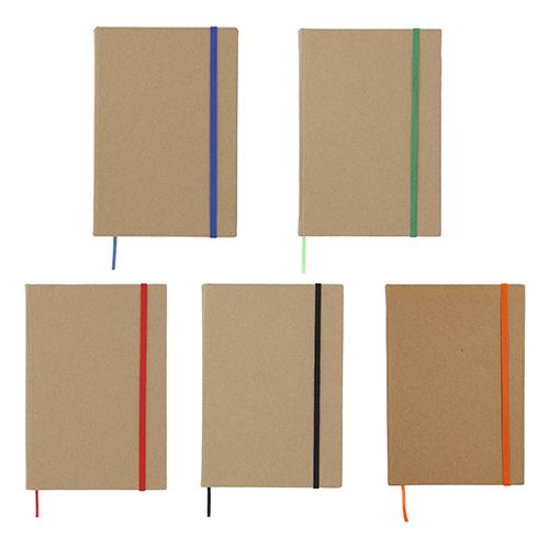 LIBRETA ECOLOGICA ROBLE CON BANDA ELASTICA DE COLOR