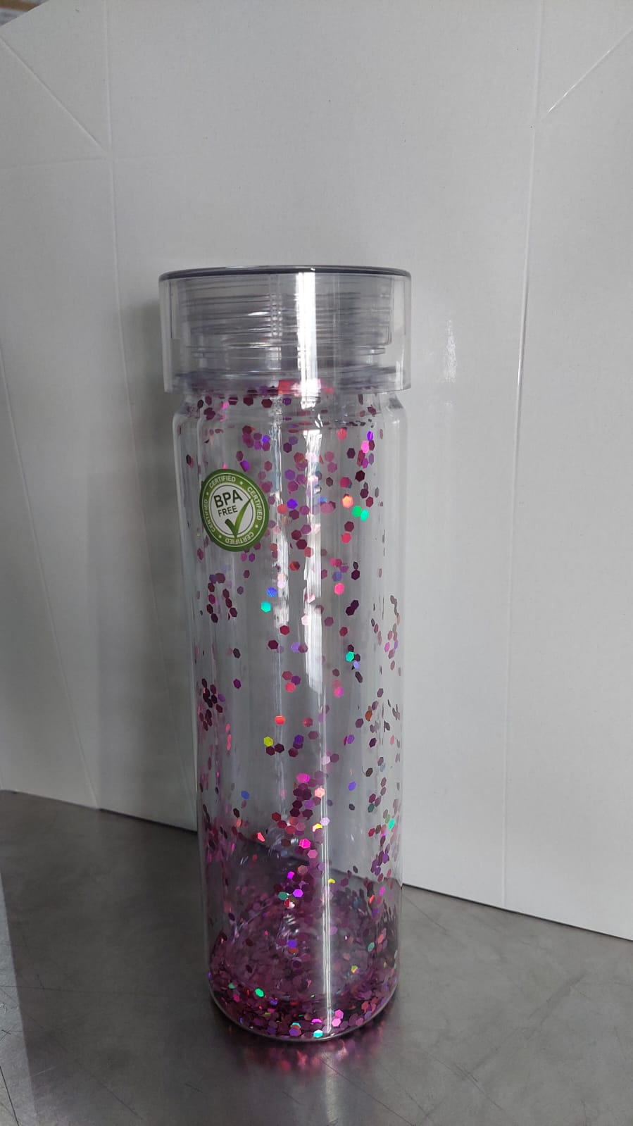 CILINDRO ACRILICO GLITTER COLOR FUCSIA