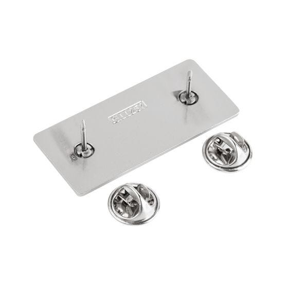 PLACA METÁLICA PARA GRABADO CON 2 PINES DE PRESIÓN