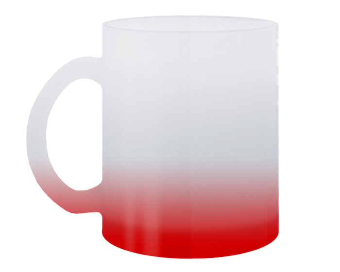 TAZA RAINBOW PARA SUBLIMACION DE VIDRIO SATINADO COLOR ROJO