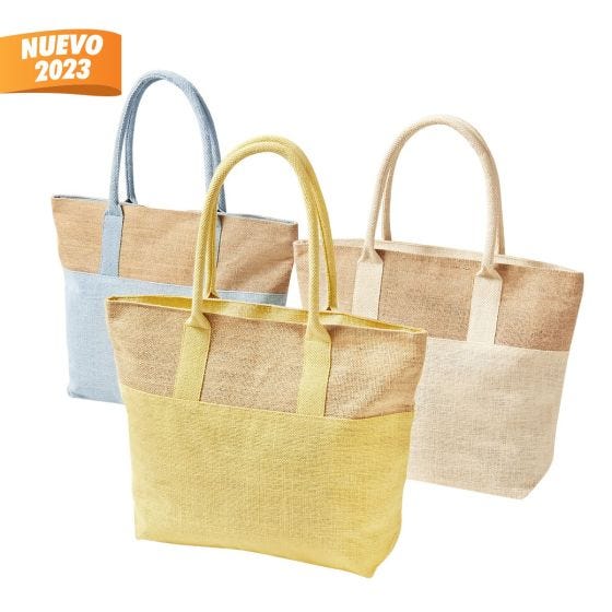 BOLSA GRECIA DE YUTE Y ALGODÓN