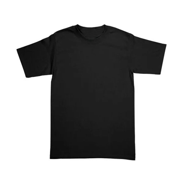 PLAYERA CUELLO REDONDO MANGA CORTA CON TAPA COSTURA 100% ALGODÓN COLOR NEGRO