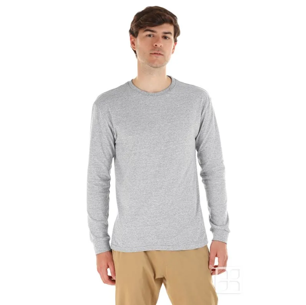 PLAYERA GRIS JASPE CUELLO REDONDO MANGA LARGA CABALLERO