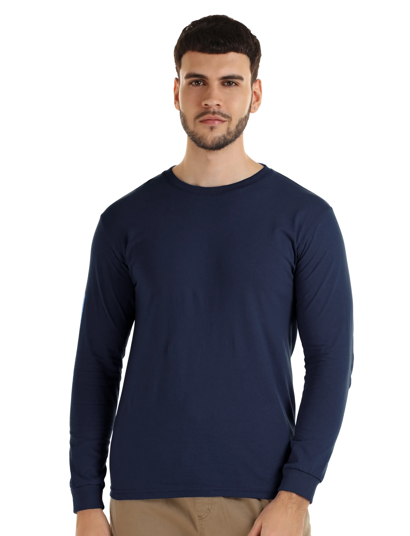PLAYERA AZUL MARINO CUELLO REDONDO MANGA LARGA CABALLERO