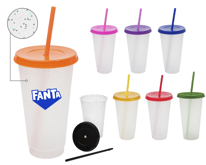 VASO LIB CON GLITTER Y TAPA DE COLORES