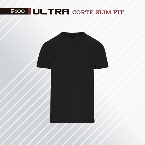 PLAYERA ULTRA C/R CORTE SLIM FIT COLOR NEGRO (NO RESURTIBLE)