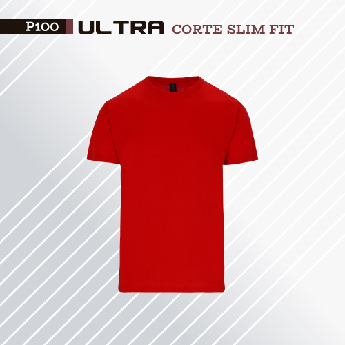 PLAYERA ULTRA C/R CORTE SLIM FIT COLOR ROJO (NO RESURTIBLE)