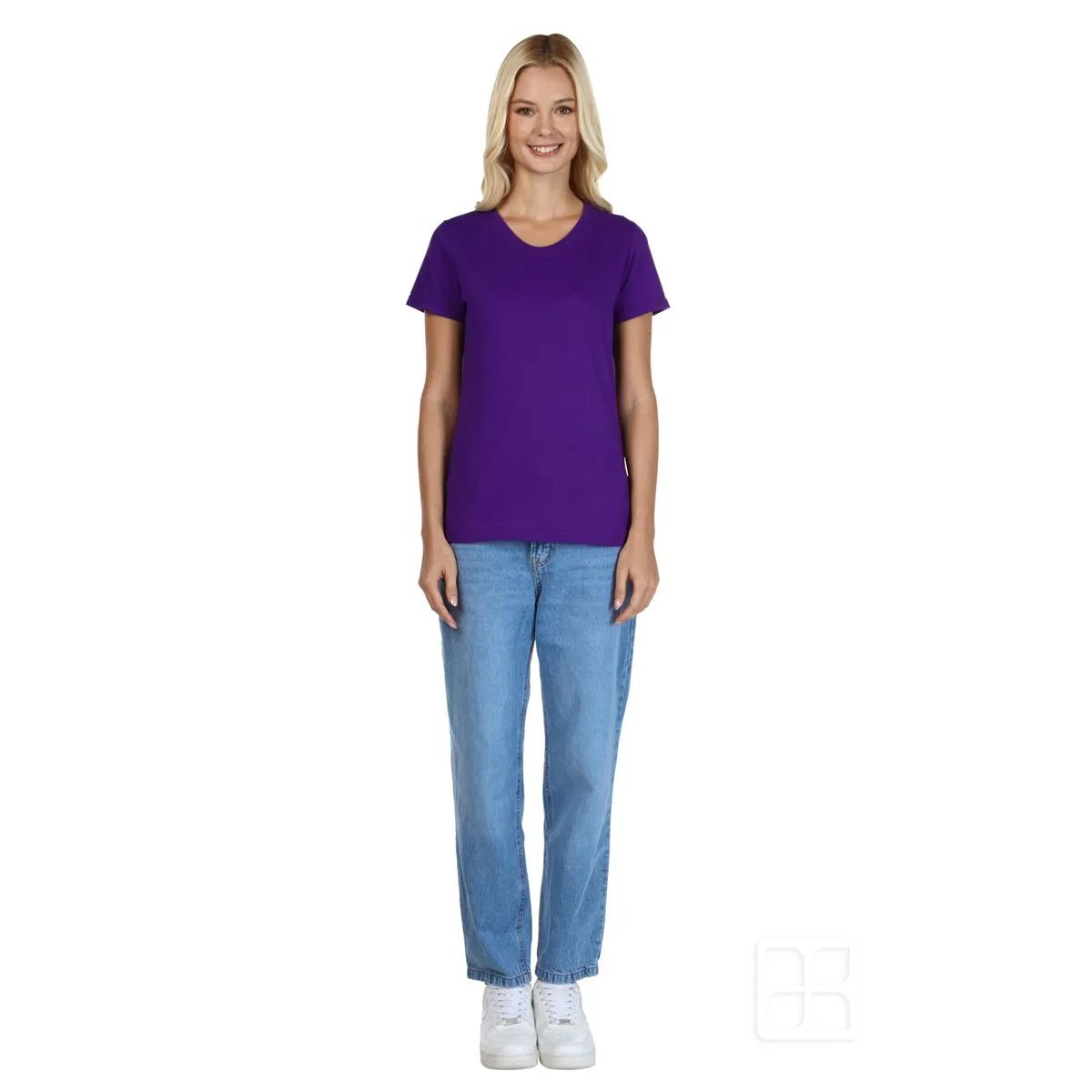 PLAYERA MORADA CUELLO REDONDO MANGA CORTA DAMA.